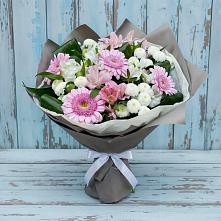 Букет цветов из:  Герберы, Альстромерии и Хризантемы #REPLACE_PRED# Каменке Архангельской области