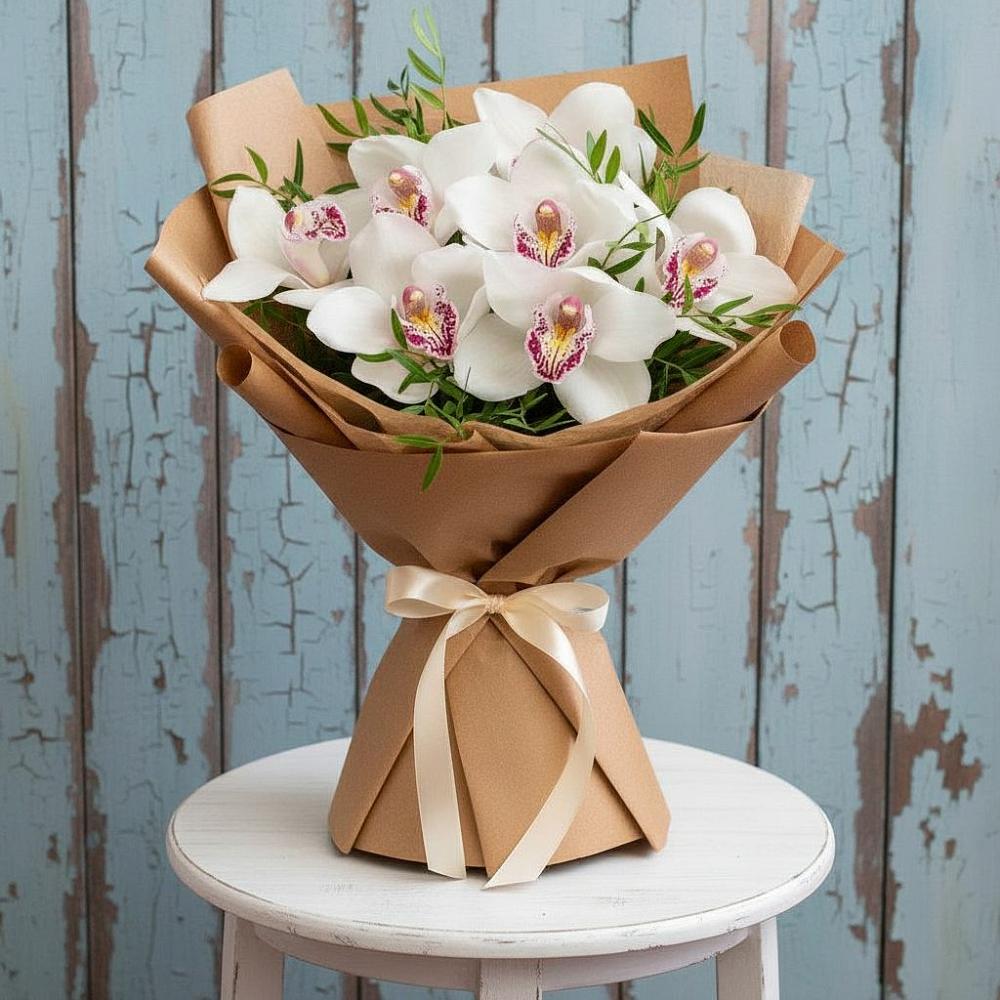 Букет цветов из: Орхидеи и Розы в Каменке Архангельской области