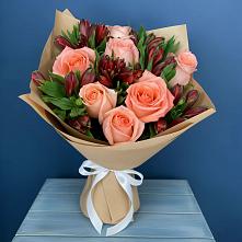 Букет цветов из:  Розы и Альстромерии #REPLACE_PRED# Каменке Архангельской области