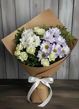 Букет цветов из:  Хризантемы и Розы в Каменке Архангельской области