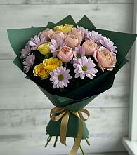 Букет цветов из:  Хризантемы и Розы #REPLACE_PRED# Каменке Архангельской области
