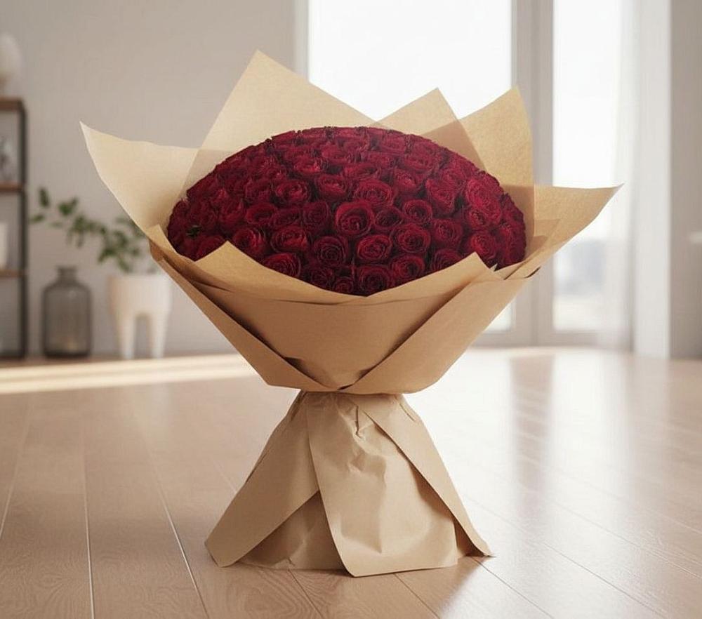 Букет 101 Красная роза в Каменке Архангельской области