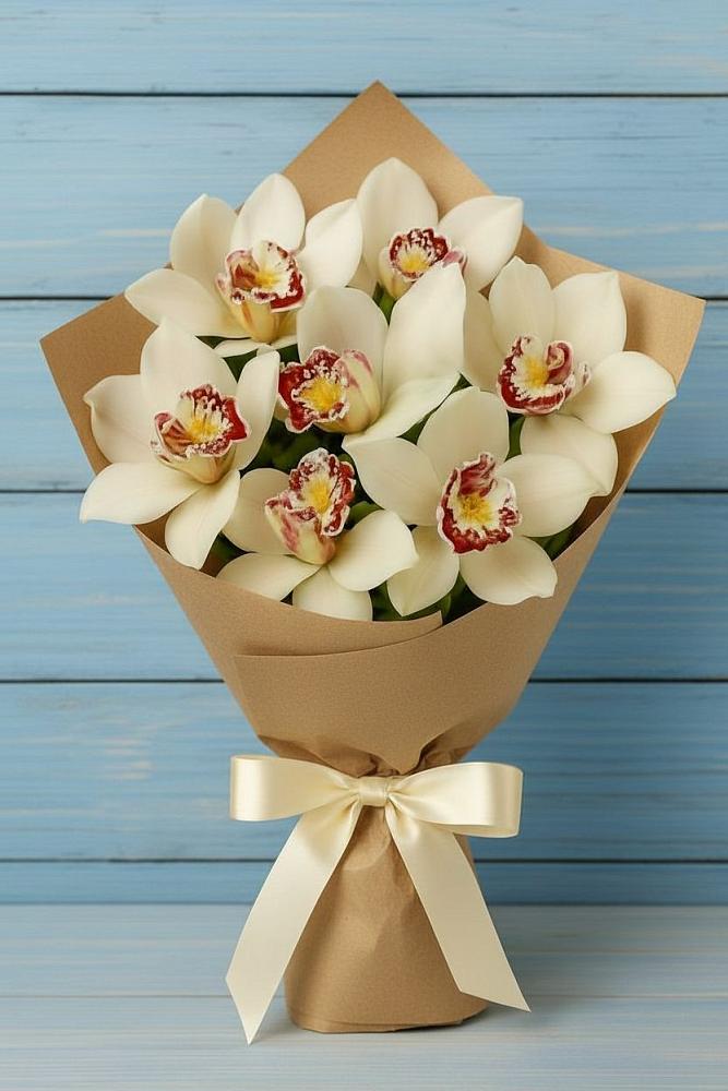 Букет цветов из: Орхидеи и Розы в Каменке Архангельской области