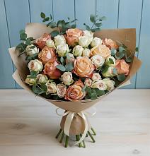 Букет цветов из:  Альстромерии и Розы в Каменке Архангельской области