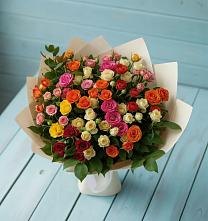 Букет Микс из разноцветных кустовых роз #REPLACE_PRED# Каменке Архангельской области